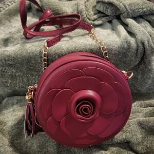 Rose Leather Purse, NWOT